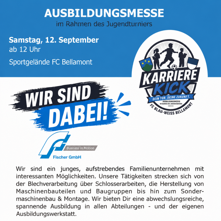 Wir sind dabei beim „Karriere-Kick“ in Bellamont!